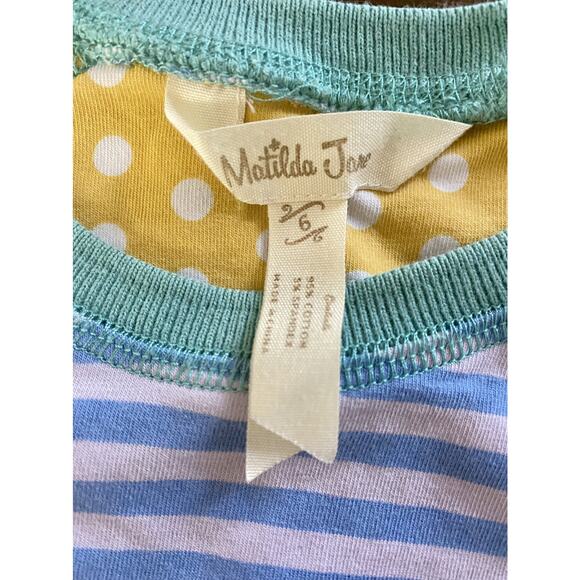 Matilda Jane Once Upon A Time Glimmer Knit Purple Green Floral Stripes Tunic 6 - Picture 6 of 7